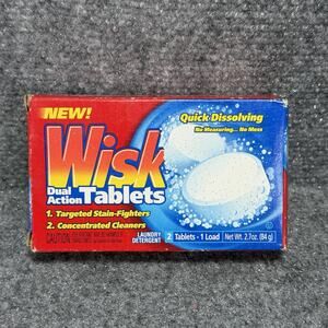 Wisk Dual Action Tablets Laundry Detergent 2 Pack Discontinued 2000 - Rare - OS